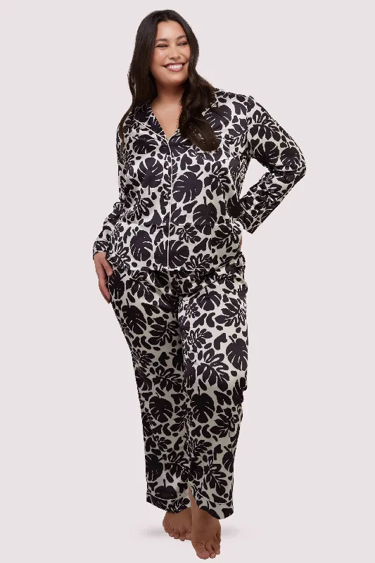 minimizer underwire bras for more controlBlack and White Abstract Leaf Long Sleeve Pyjama Set