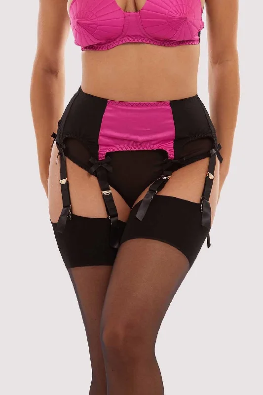 plunge wireless bras for a natural lookClassic Suspender Belt Hot Pink