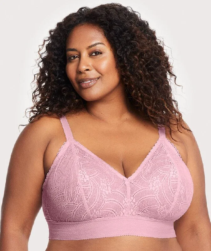 nursing bras for new mothersGlamorise Bramour Gramercy Luxe Lace Wire-Free Bralette - Mauve