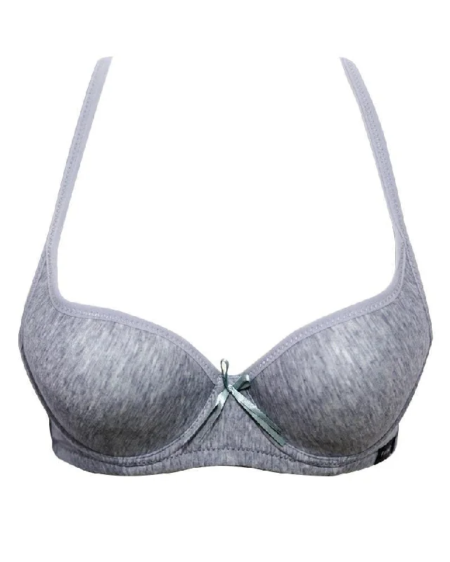 plus size bralette bras for comfortBridal Foam Bra 005 Grey - Single Padded,Under Wired Bra - Qi Fia Er