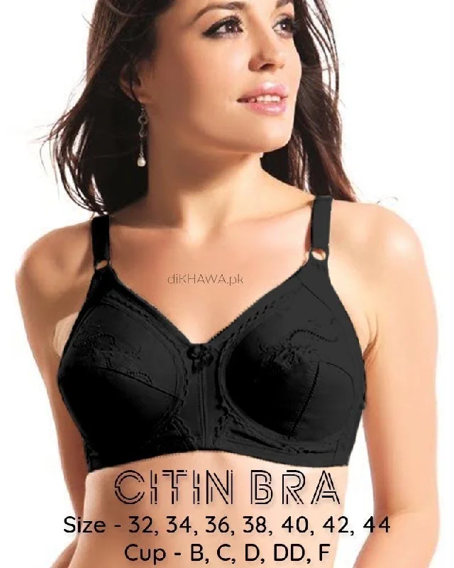 strapless bras for backless dressesCitin Bra - Flourish - Black Bra - Non Padded & Non Wired Bra - Minimizer Bra