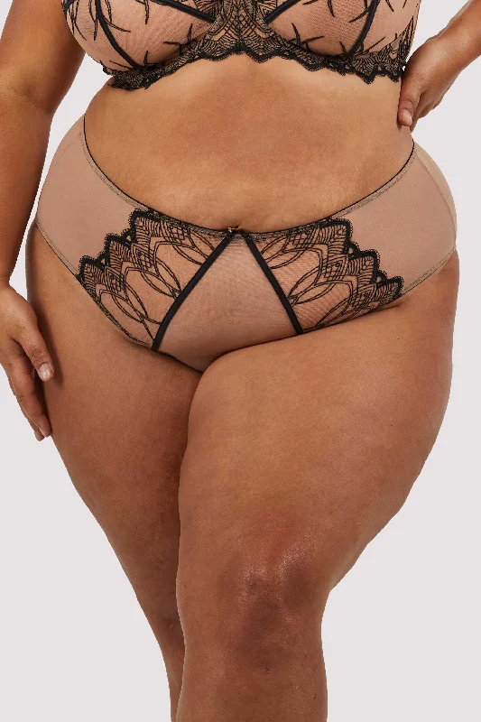 balconette bras for a sexy necklineClara Latte And Black Lace High Waisted Brief