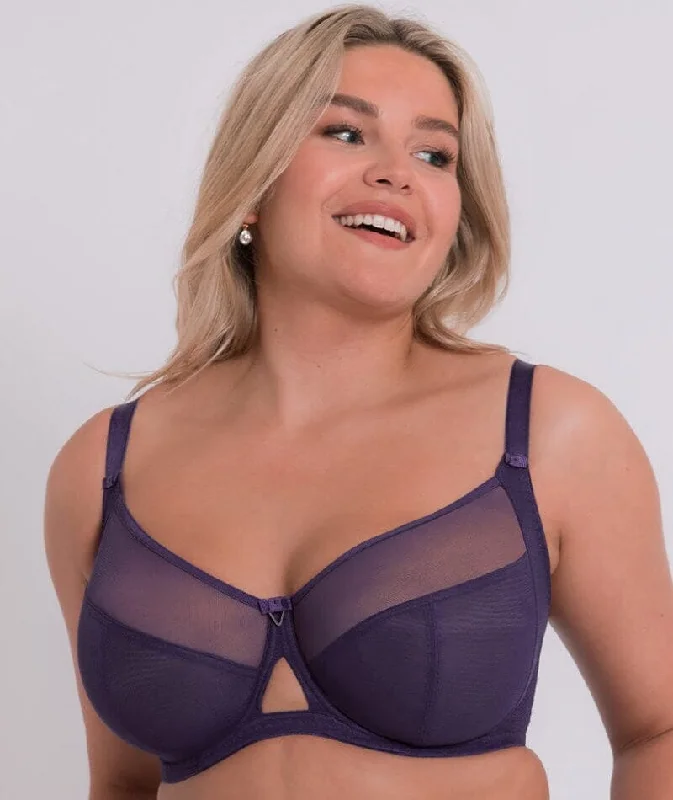 plunge wireless bras for a natural lookCurvy Kate Victory Balcony Bra  - Deep Purple