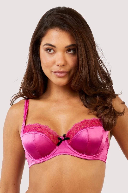 push up bras for enhanced cleavageRosalyn Magenta Full Coverage Lace Bra