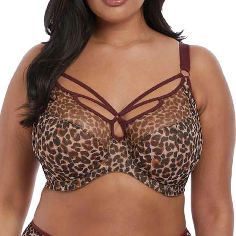 underwire sports bras for extra stabilitySachi Plunge Bra LEOPARD PRINT