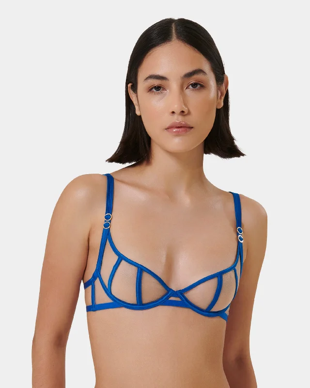 wireless bras for a natural feelEtta Wired Bra Egyptian Blue/Sheer