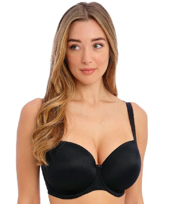 lace bras for a romantic lookFantasie Smoothease Underwire Moulded T-Shirt Bra - Black