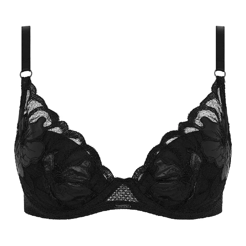 nursing bras for new mothersFleurs Signature Leather Black Plunge T-Shirt Bra