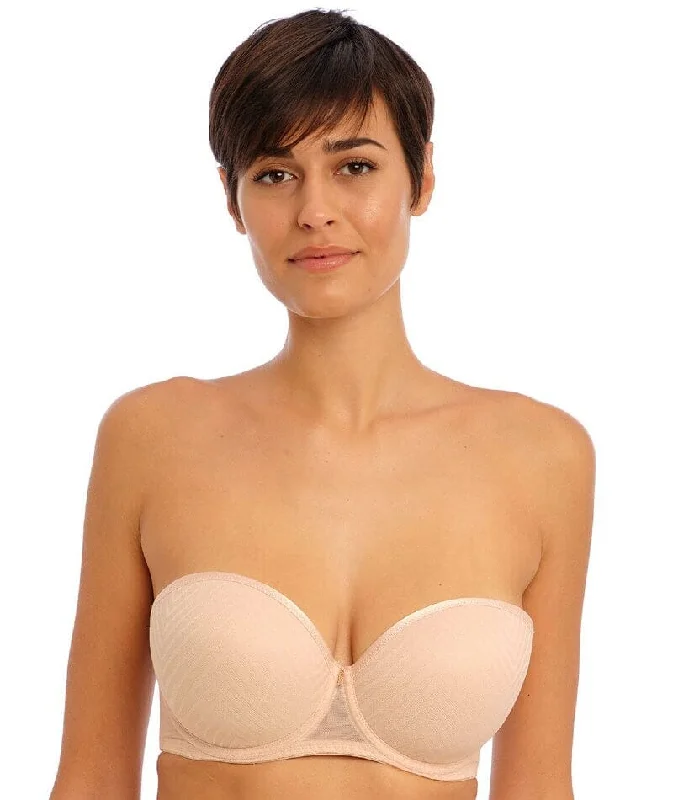 sleep bras with adjustable strapsFreya Tailored Underwire Moulded Strapless Bra - Natural Beige