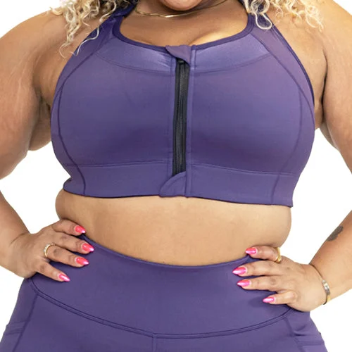 minimizer plus size bras for curvy figuresFront Zipper Bra | Eggplant