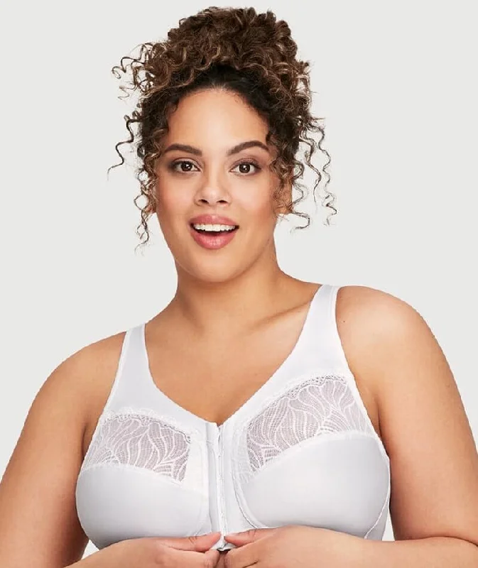 padded wireless bras for light supportGlamorise Magiclift Natural Shape Wire-Free Front-Closure Bra - White