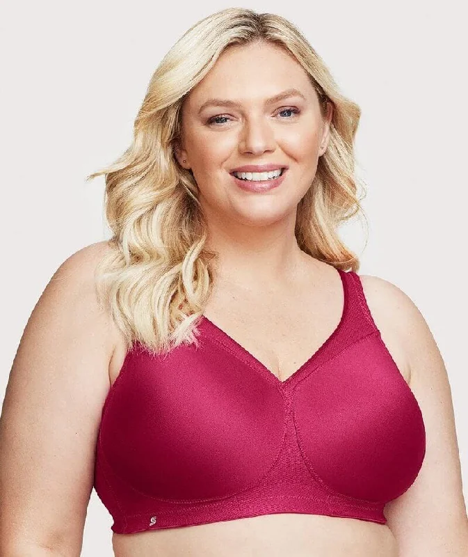 seamless t - shirt bras for everyday wearGlamorise Magiclift Seamless Wire-Free Sports Bra - Ruby Red