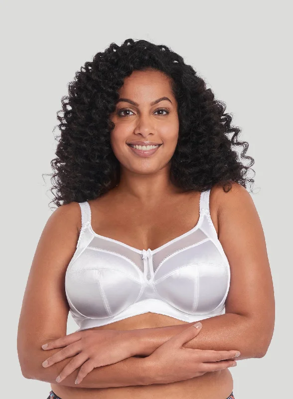 moisture wicking sports bras for sweaty workoutsGoddess: Keira Soft Cup Bra White