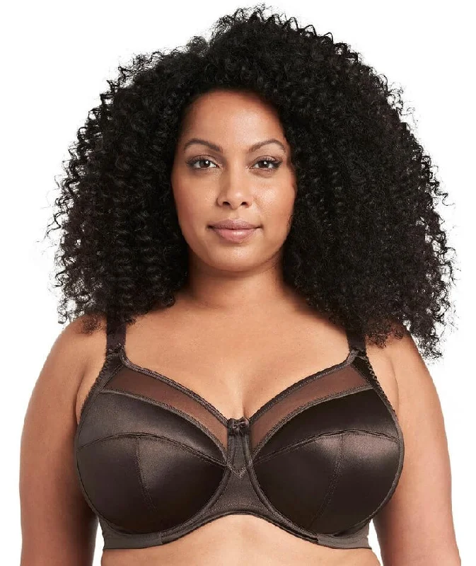 sleep bras for all night comfortGoddess Keira Underwired Banded Bra - Chocolate