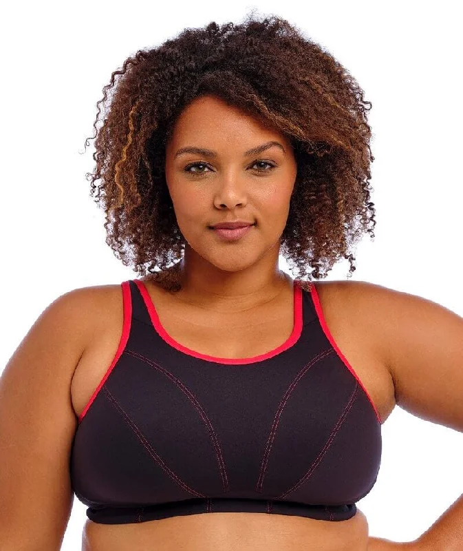 padded wireless bras for light supportGoddess Sport Soft Cup Wire-Free Sports Bra - Black