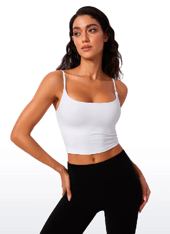 strappy women bra tanks for a trendy touchButterlift Scoop Neck Cropped Build-in Bra Tanks