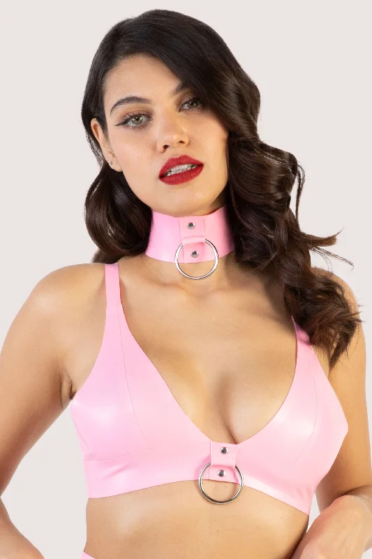 push up bras for enhanced cleavageImogen Pink Latex and Ring Bra