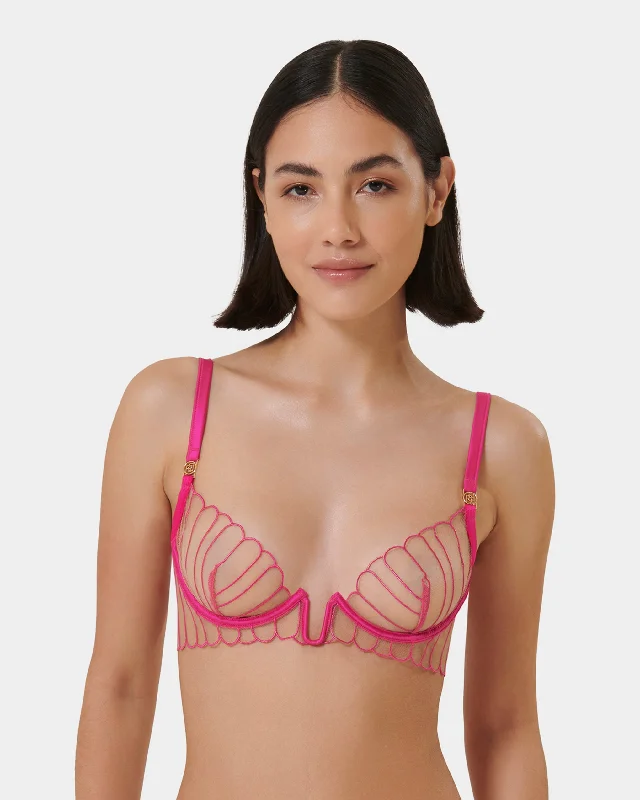 sexy lace push up bras for special occasionsImogen Wired Bra Fuchsia Pink/Sheer