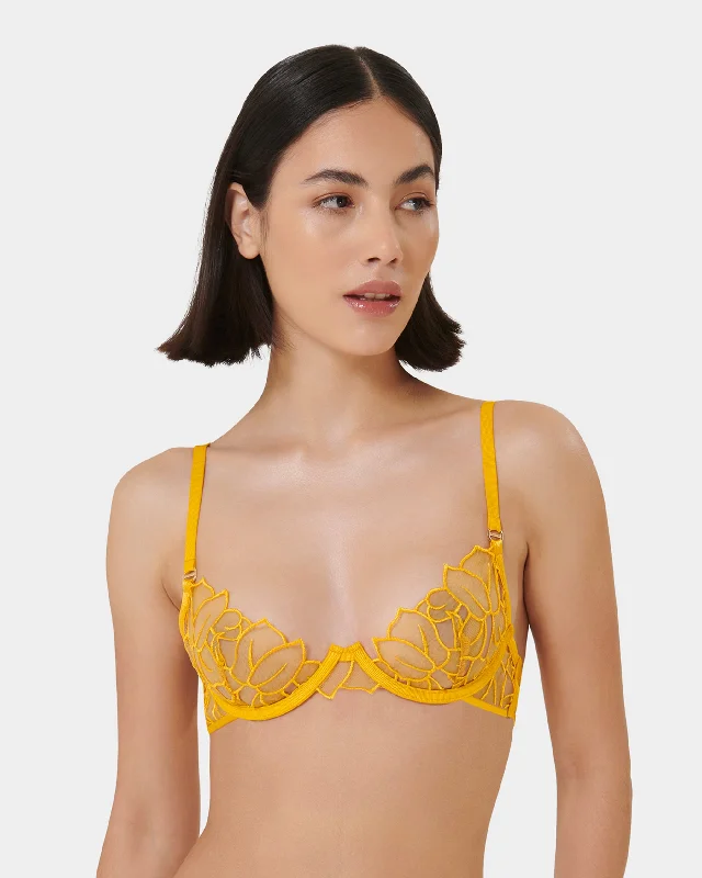 lace bras for a romantic lookLaurel Wired Bra Gold Fusion