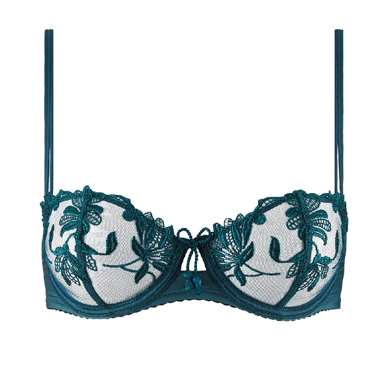 bralette bras for a trendy and comfortable styleLovessence Imperial Green Underwired Half Cup Bra