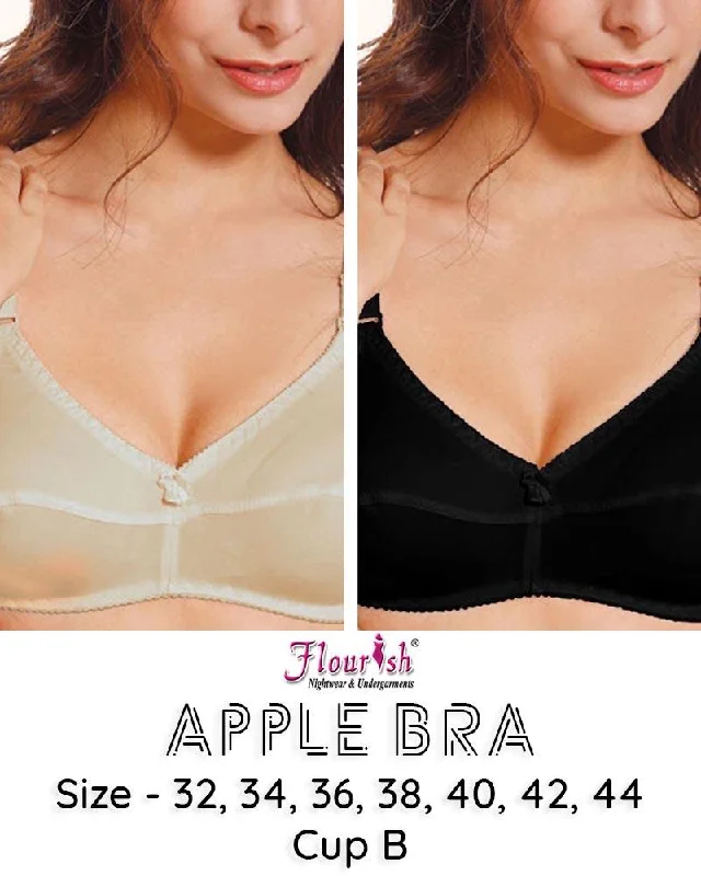 lace bras for a romantic lookPack of 2 - Apple Bra - Flourish - Non Padded & Non Wired Cotton Basic Bra