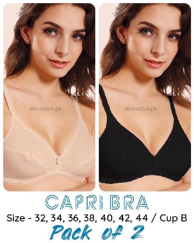 balconette bras for a sexy necklinePack of 2 - Capri Bra - Flourish - Non Padded & Non Wired Basic Cotton Bra