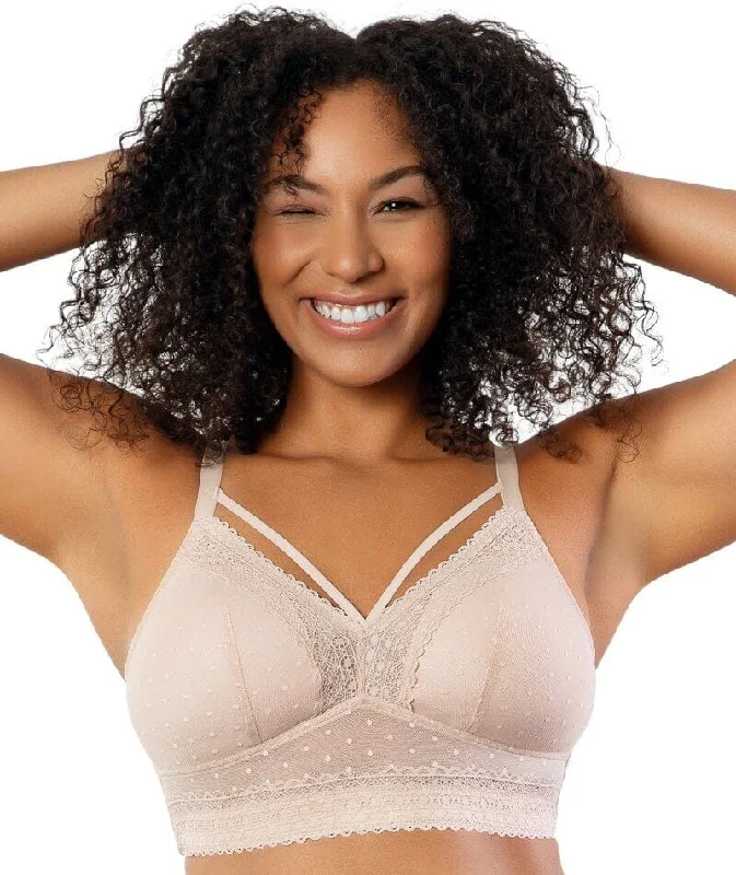 balconette bras for a sexy necklineParfait Mia Dot Wire-Free Longline Padded Lace Bralette - Cameo Rose