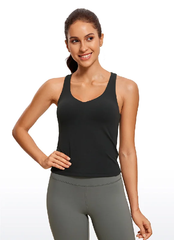 seamless women bra tanks for a smooth lookButterluxe V Neck Waist-Length Tank Racerback