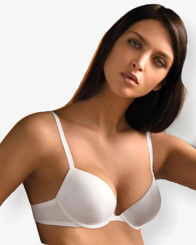 balconette push up bras for a lifted lookSexy White Bridal Bra , Single Padded - Under Wired Bra - By Kelitha (Italian Brand)