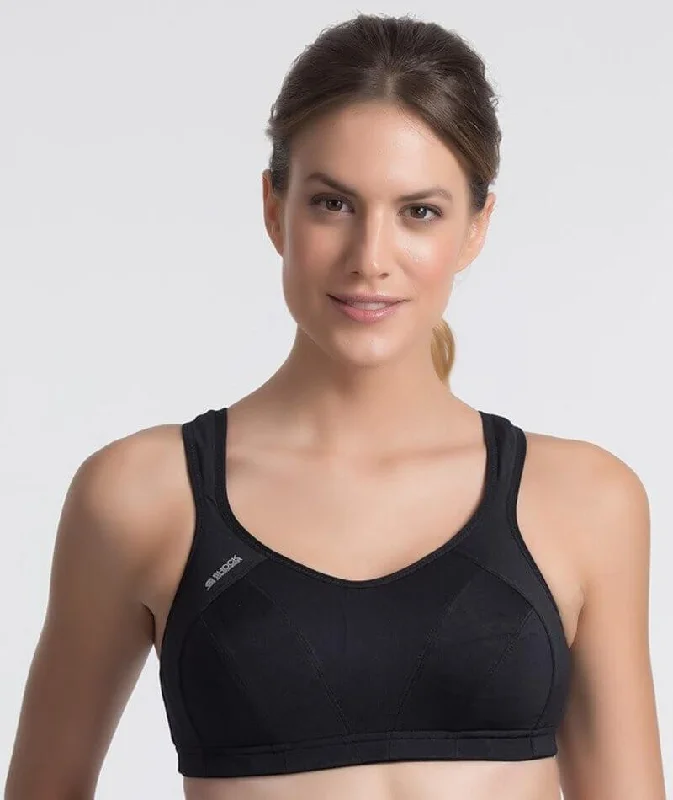 plunge wireless bras for a natural lookShock Absorber Active Multisport Wire-Free Support Bra - Black