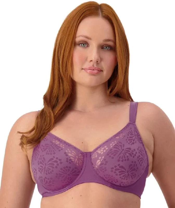 moisture wicking sports bras for sweaty workoutsTriumph Lacy Minimizer Bra - Amethyst