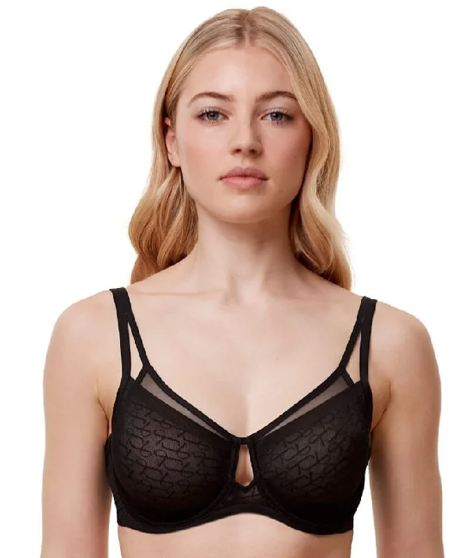 underwire sports bras for extra stabilityTriumph Signature Sheer Underwired Minimiser Bra - Black