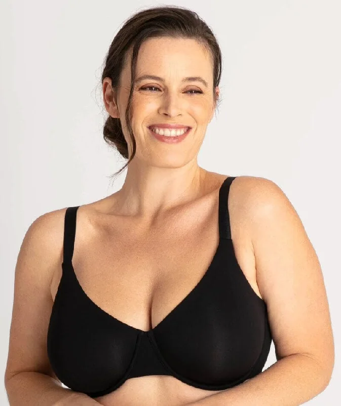 strapless bras for backless dressesUnderbliss Invisibliss Moulded Microfibre Underwire Bra - Black