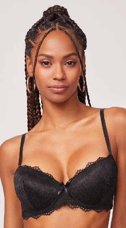 sexy backless push up brasYandy Double Up Daisy Black Demi Bra