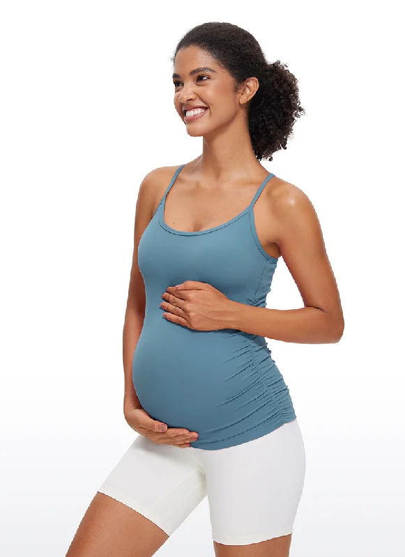 petite women bra tanks for a proportionate lookButterluxe Y Back Maternity Tank Ruched Sides