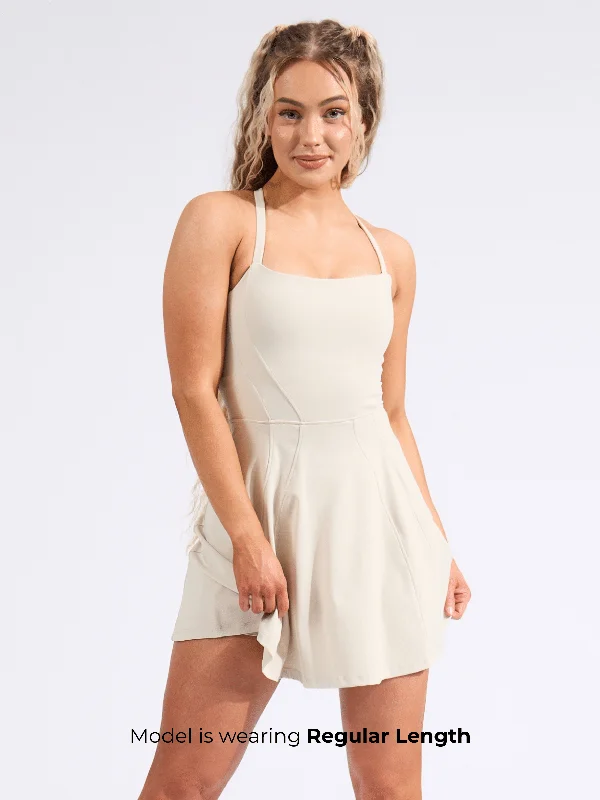 plus size wireless women sport braBend and Snap Dress - Bone