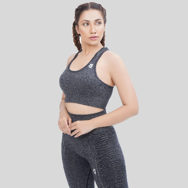 quick drying women sport bra for convenienceExcel Seamless Sports Bra (Black)