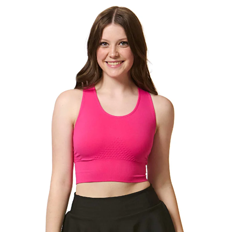 moisture wicking women sport bra for drynessFearless Seamless Crop Top - Pink