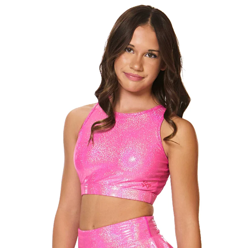 beaded women sport bra for a glamorous touchIgnite Backless Crop Top - Pink Sapphire