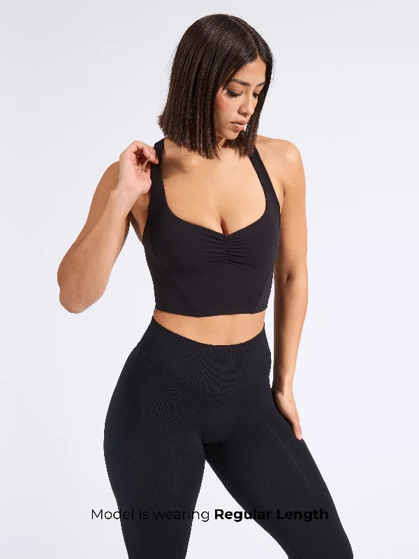 black women sport bra for a classic styleKarma Crop - Onyx Black