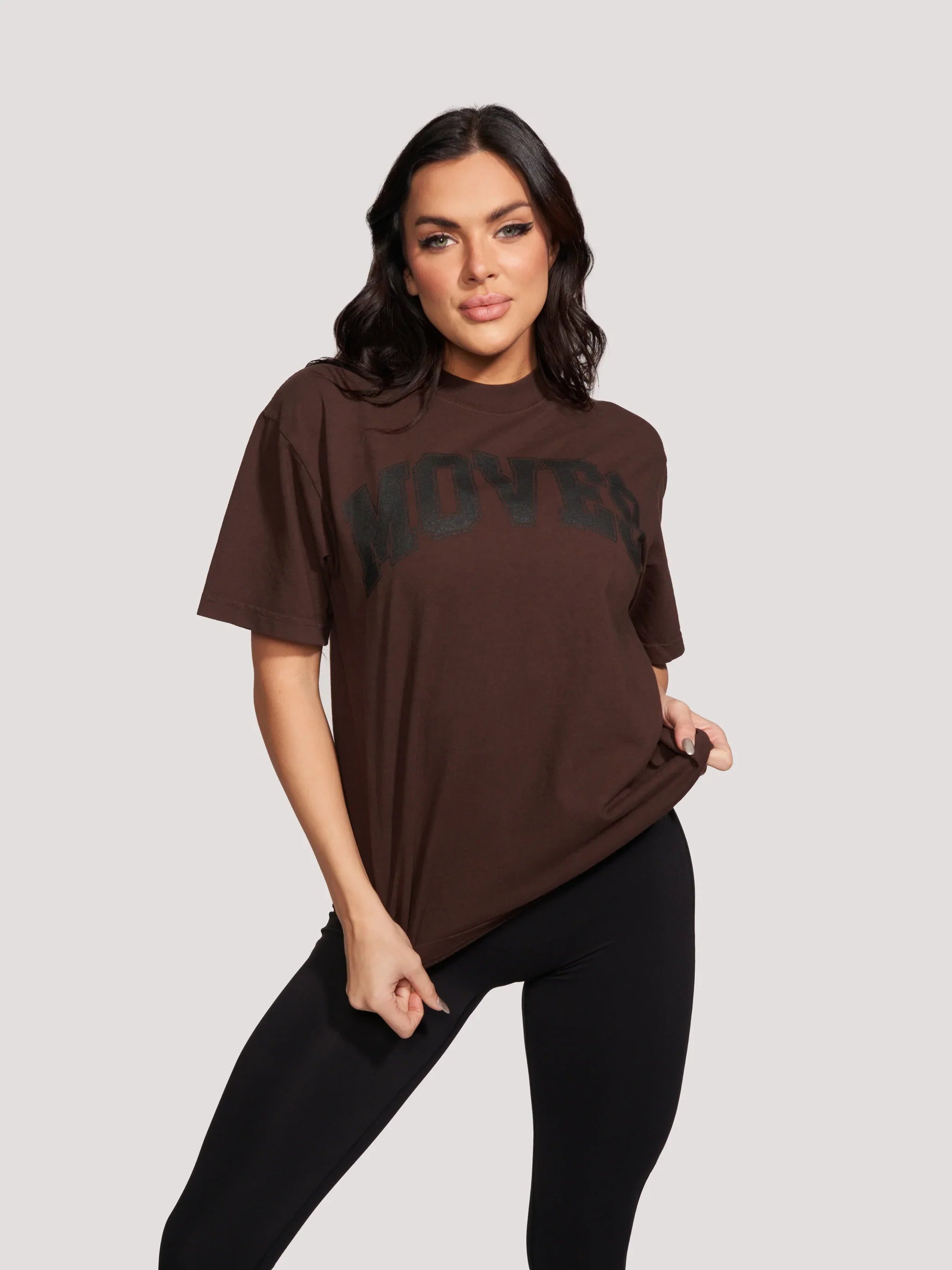 low impact breathable women sport braMoves Tee - Chocolate