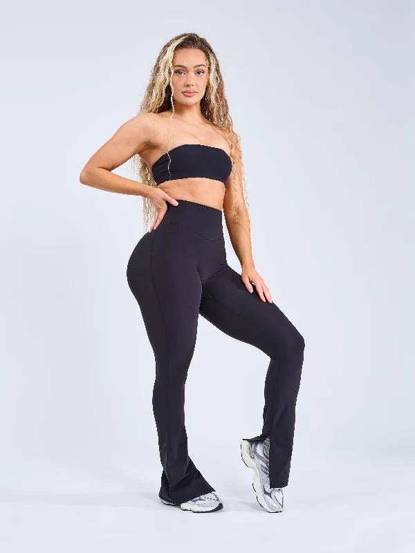 matching women sport bra and leggings setsRosa Boot Cut Legging - Onyx Black