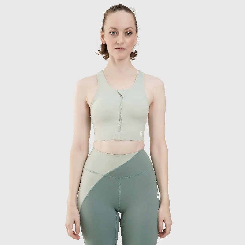 post - surgery women sport bra for support and comfortTide Vest (Light Green)